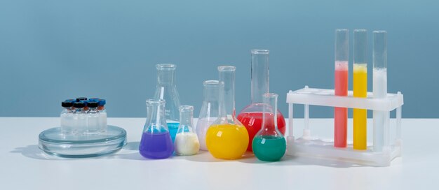 Minimalistic science banner with sample