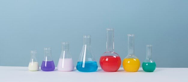 Minimalistic science banner with sample