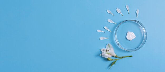 Minimalistic science banner with sample