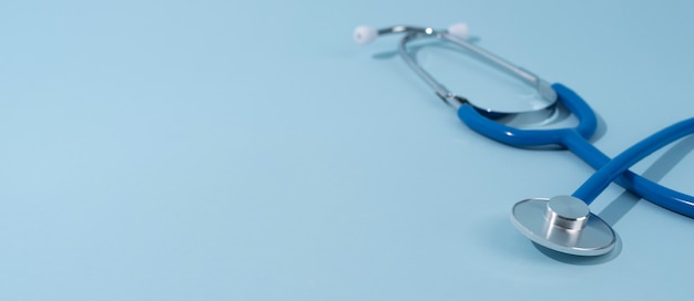 Free photo minimalistic science banner with stethoscope