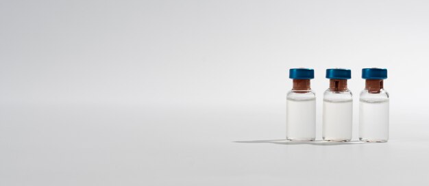 Minimalistic science banner with vials