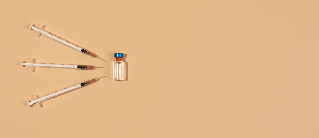 Minimalistic science banner with vials