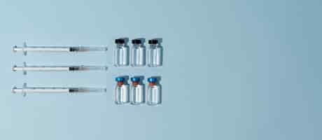 Free photo minimalistic science banner with vials