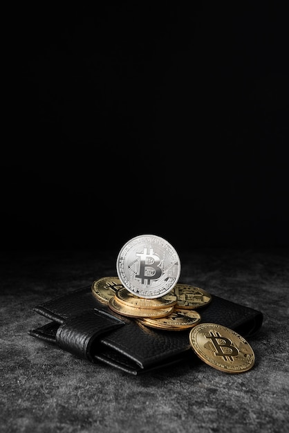 Minimalistic still life arrangement with cryptocurrency