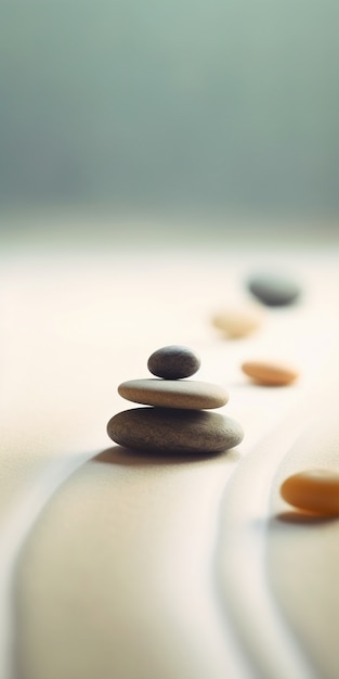 Free photo minimalistic zen stone background