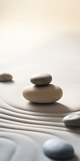 Free photo minimalistic zen stone background