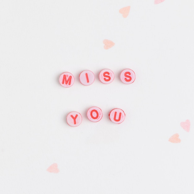 MISS YOU beads 메시지 타이포그래피