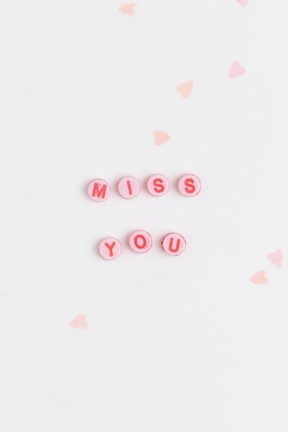 MISS YOU beads word typography