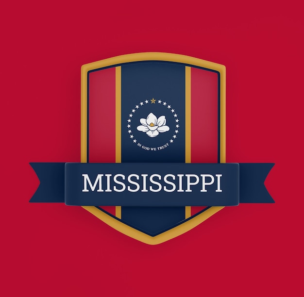 Foto gratuita bandiera mississippi con banner