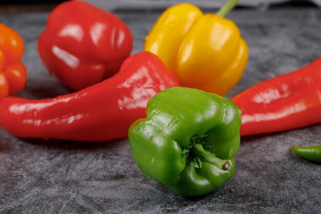 Mix of color bell peppers.