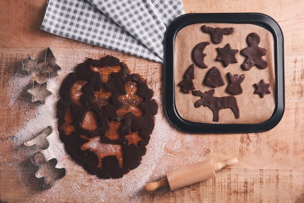 Mix of gingerbread cookies for Christmas