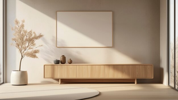 Mix of minimal nordic interior design with japanese wabi-sabi style