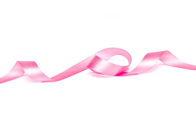 Mix pink ribbon on a white background