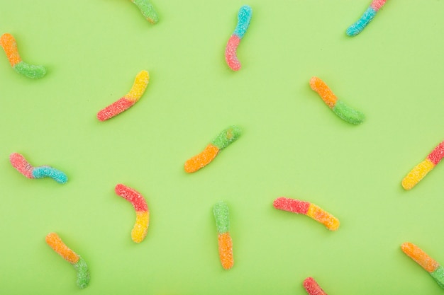 Mixed candies assortiments on table 