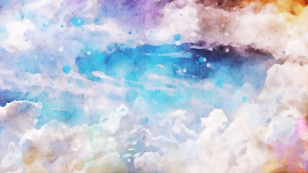 Free photo mixed color cloudy watercolor background