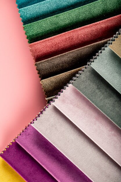 Mixed color tailoring leather tissues in catalog