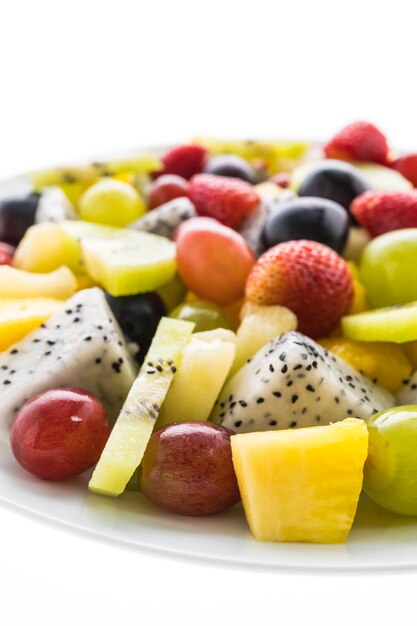 Mixed fruit in white plate