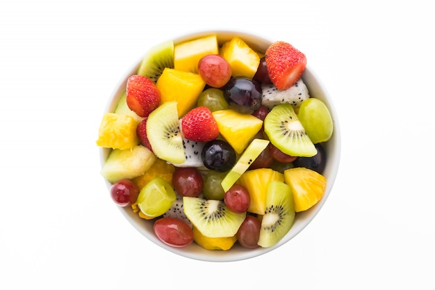 Free photo mixed fruit in white plate