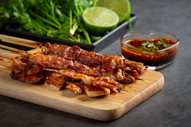 Mixed grill with seasoned Mala, Sichuan pepper, Chinese spices.