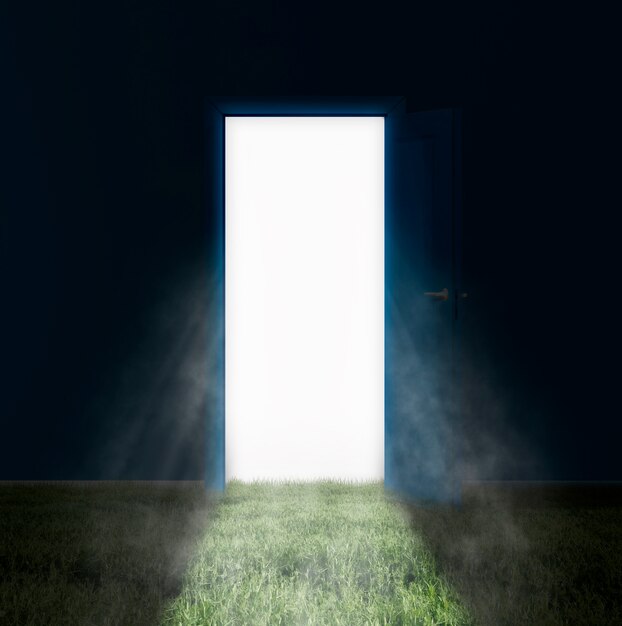 mixed media opened door montage