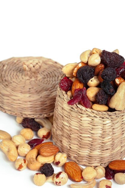 Mixed nuts isolated on the white background