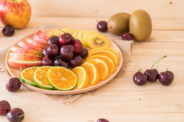 mixed sliced fruit