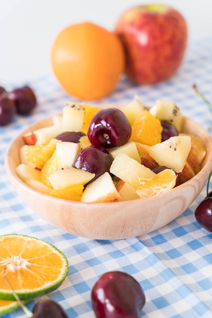 mixed sliced fruit