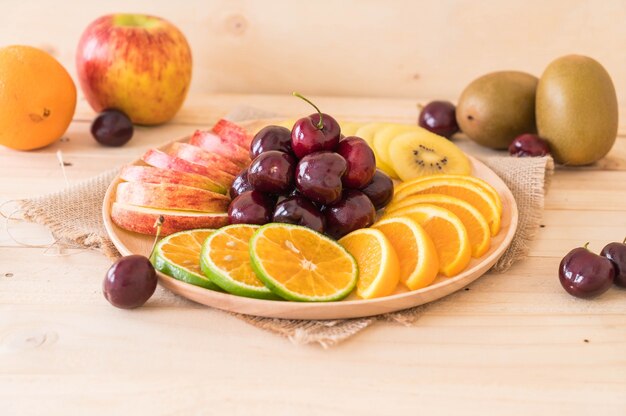 mixed sliced fruit