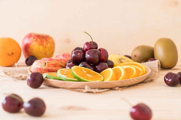 mixed sliced fruit