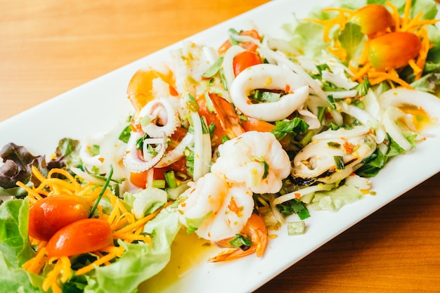 Mixed spicy seafood salad with thai style