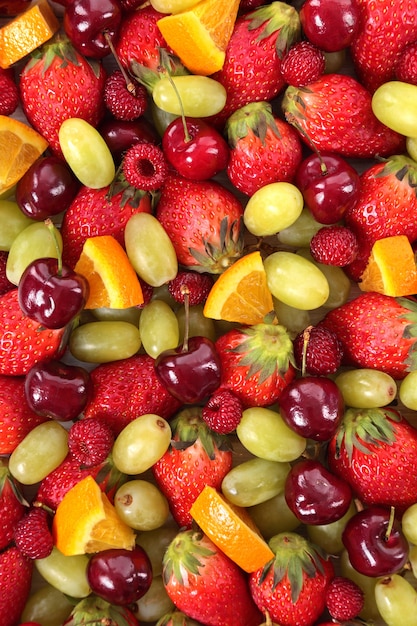 Mixed summer fruits background