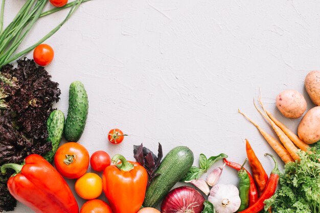 Mixed vegetables pile