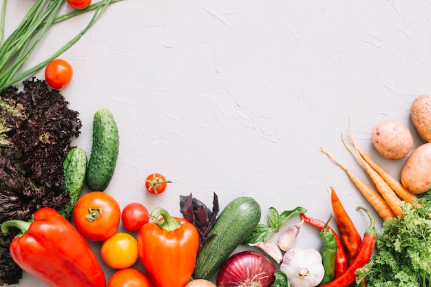 Mixed vegetables pile