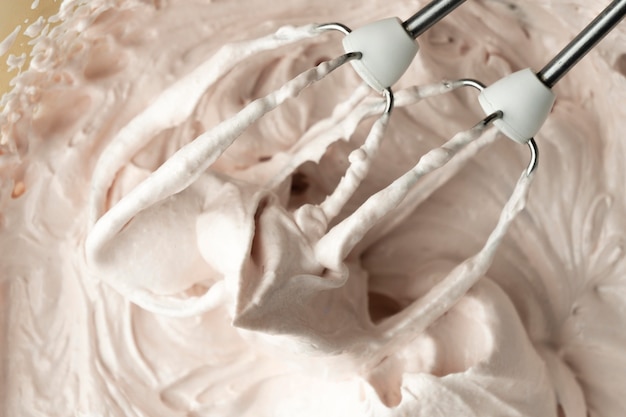 Mixer and delicious pink cream