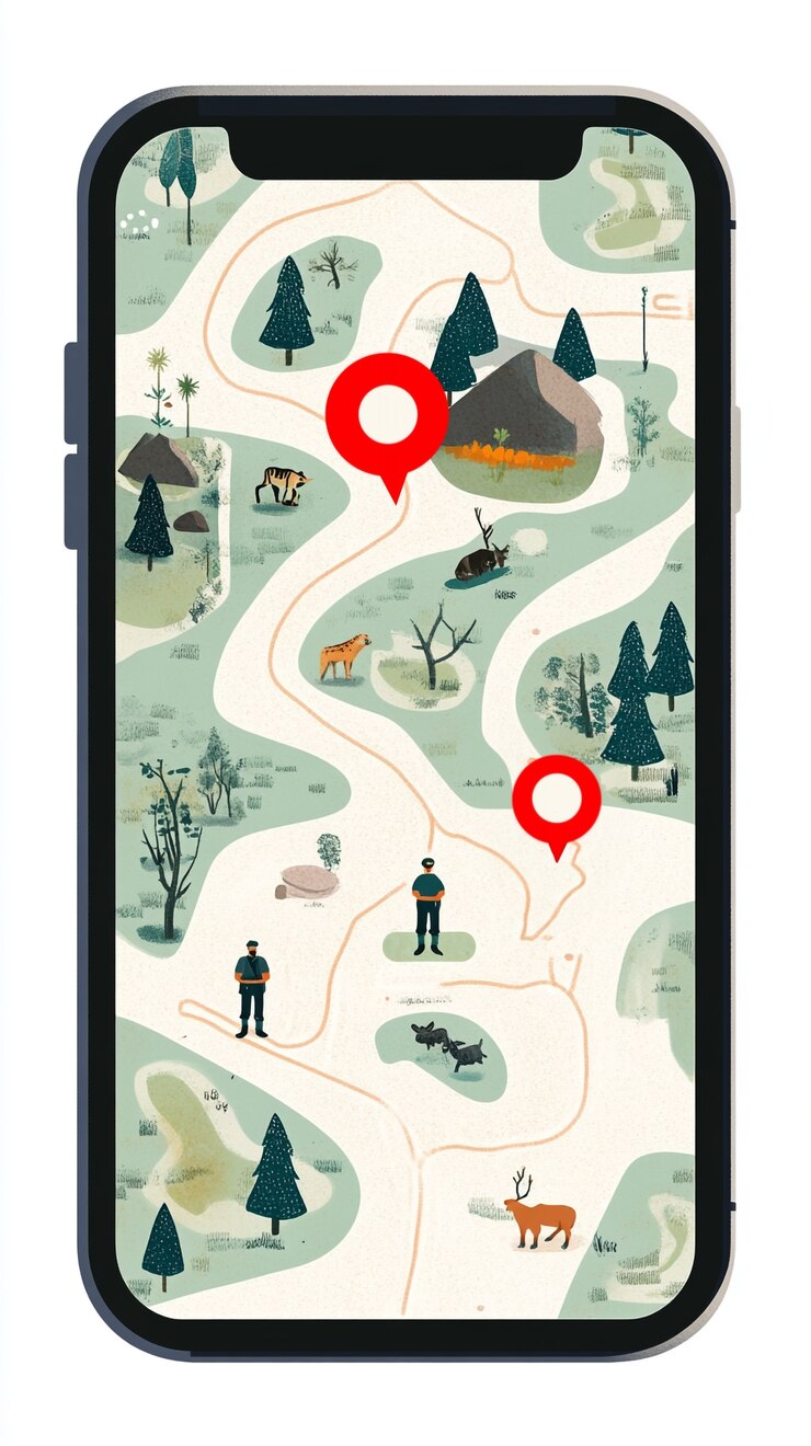 Free Photo mobile app location digital art