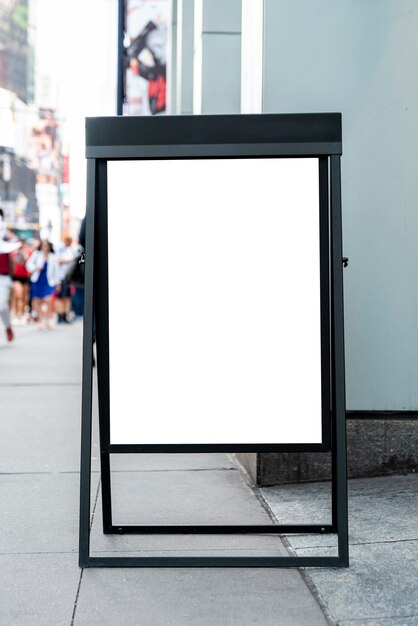 Mobile mock-up billboard on sidewalk