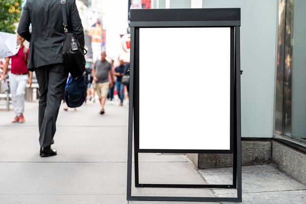 Mobile mock-up billboard on sidewalk