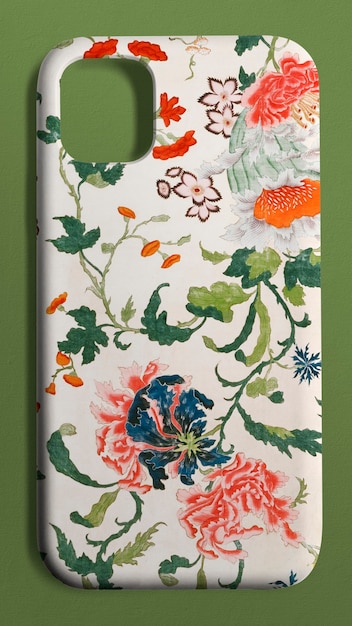 Free photo mobile phone case chinese pattern back view product showcase