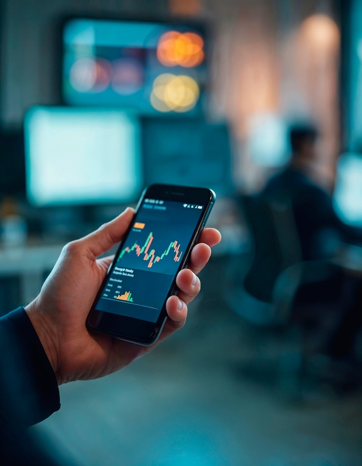Free Photo mobile stock trading
