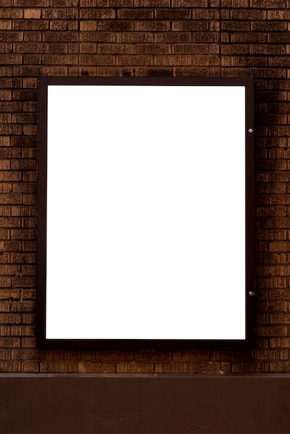 mock-up billboard on a brick wall