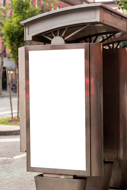 Mock-up billboard in bus stop