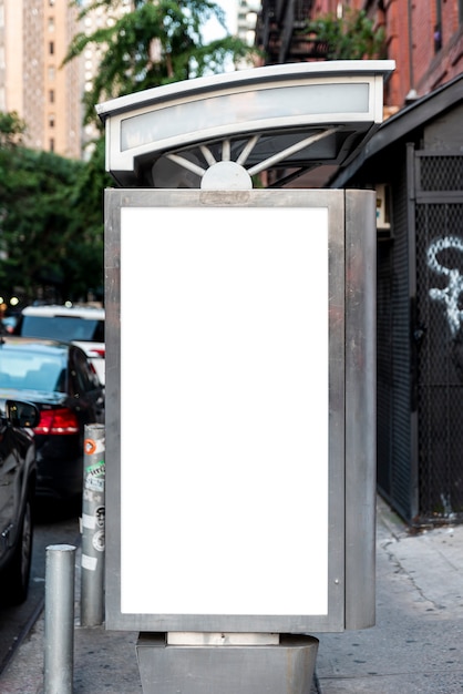 Free photo mock-up billboard in bus stop