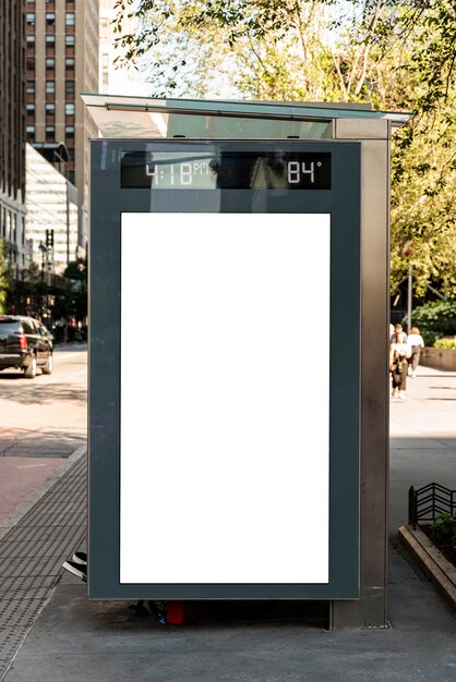 Mock-up billboard in bus stop