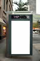 Free photo mock-up billboard in bus stop