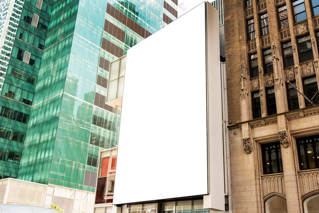 Mock-up billboard on a city building