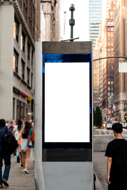Mock-up billboard on sidewalk post