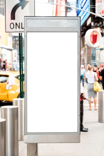 Free photo mock-up billboard on sidewalk post