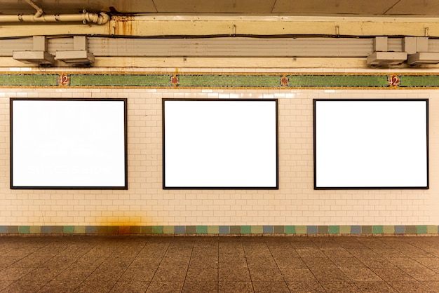 Free photo mock-up billboards on a wall