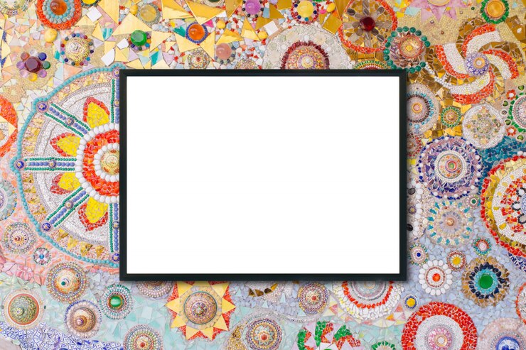 मुफ़्त फोटो mock up blank frame hanging on wall in room
