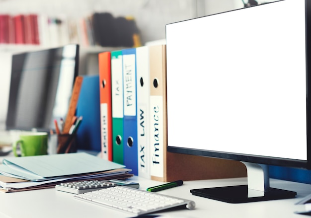 Free photo mockup copy space blank screen concept